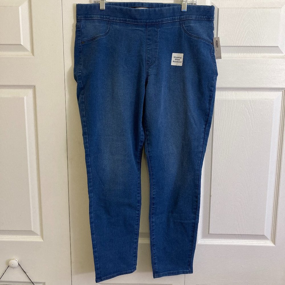 Old Navy Super Skinny Plus Size Pants Jeggings Stretch Waist Size 16 Blue